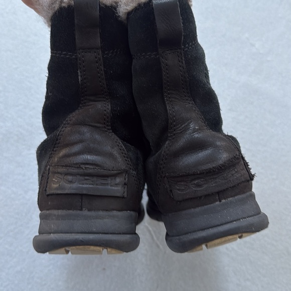 Sorel Boots Explorer Joan winter black suede lace‎ up warm Women’s size 7.5 - Picture 5 of 11
